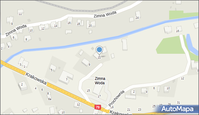 Nawojowa Góra, Krakowska, 11, mapa Nawojowa Góra