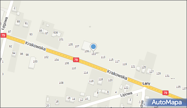 Nawojowa Góra, Krakowska, 111, mapa Nawojowa Góra