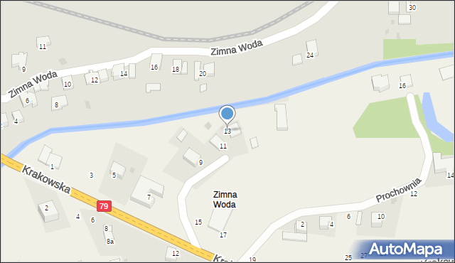 Nawojowa Góra, Krakowska, 13, mapa Nawojowa Góra