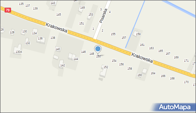 Nawojowa Góra, Krakowska, 150, mapa Nawojowa Góra