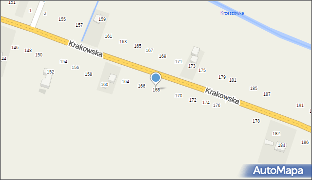 Nawojowa Góra, Krakowska, 168, mapa Nawojowa Góra