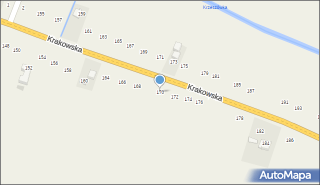 Nawojowa Góra, Krakowska, 170, mapa Nawojowa Góra