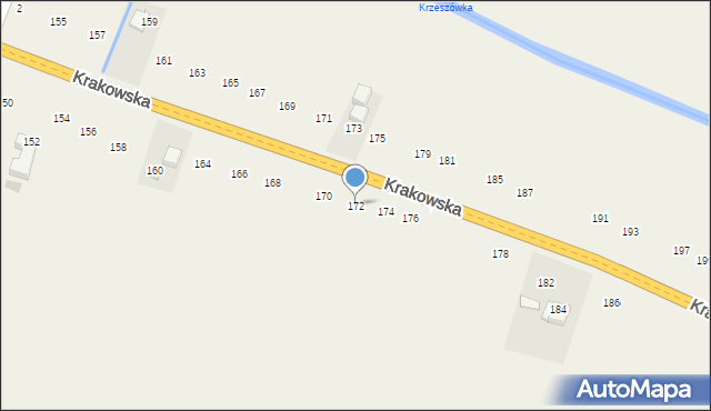 Nawojowa Góra, Krakowska, 172, mapa Nawojowa Góra