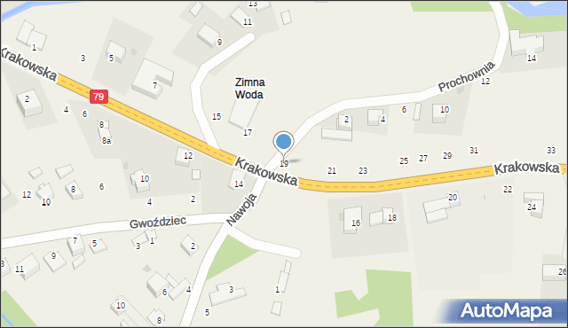 Nawojowa Góra, Krakowska, 19, mapa Nawojowa Góra