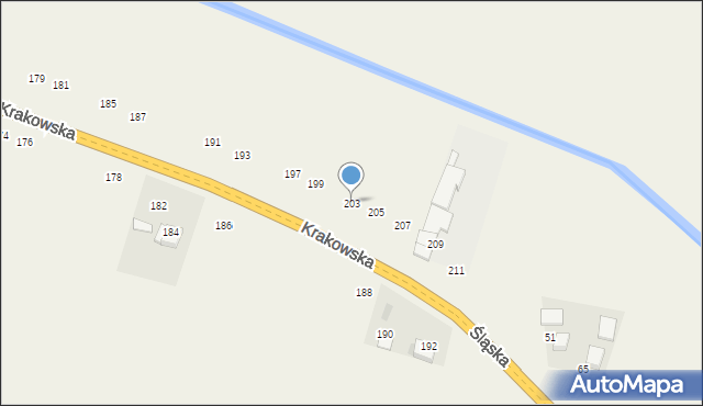 Nawojowa Góra, Krakowska, 203, mapa Nawojowa Góra