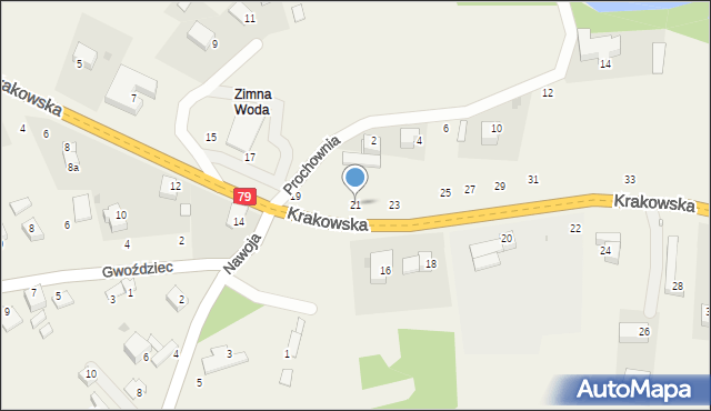 Nawojowa Góra, Krakowska, 21, mapa Nawojowa Góra