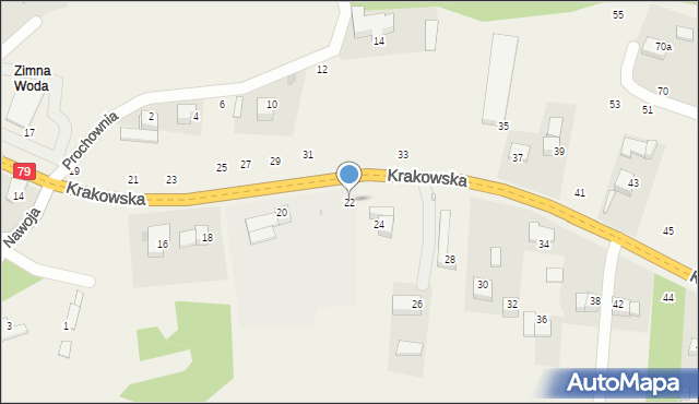 Nawojowa Góra, Krakowska, 22, mapa Nawojowa Góra