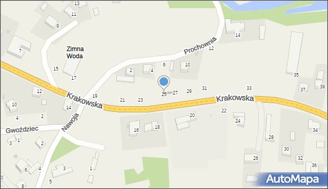 Nawojowa Góra, Krakowska, 25, mapa Nawojowa Góra