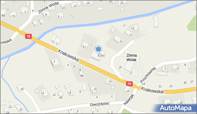 Nawojowa Góra, Krakowska, 7, mapa Nawojowa Góra