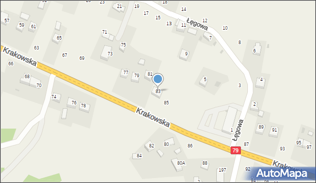 Nawojowa Góra, Krakowska, 83, mapa Nawojowa Góra