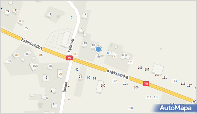 Nawojowa Góra, Krakowska, 93, mapa Nawojowa Góra