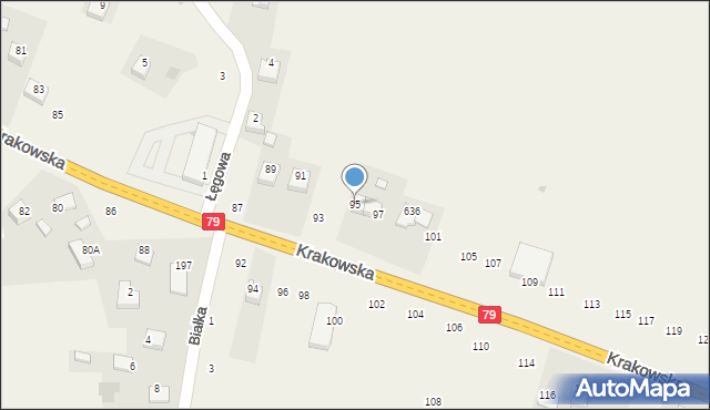 Nawojowa Góra, Krakowska, 95, mapa Nawojowa Góra