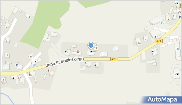 Nędza, Króla Jana III Sobieskiego, 17, mapa Nędza