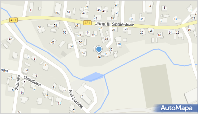 Nędza, Króla Jana III Sobieskiego, 34, mapa Nędza