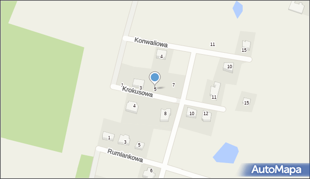Nekla, Krokusowa, 5, mapa Nekla