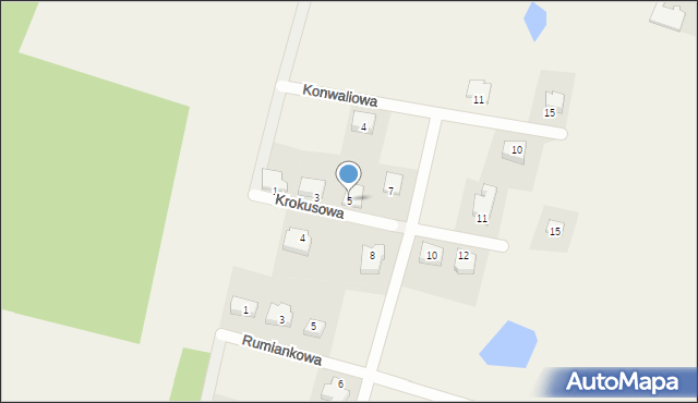 Nekla, Krokusowa, 5, mapa Nekla