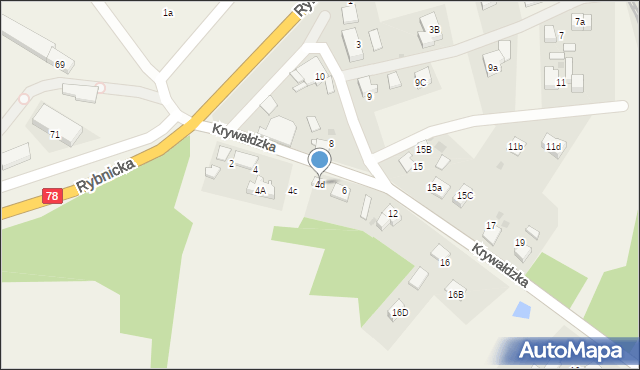 Nieborowice, Krywałdzka, 4d, mapa Nieborowice