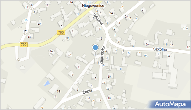 Niegowonice, Krakowska, 3, mapa Niegowonice