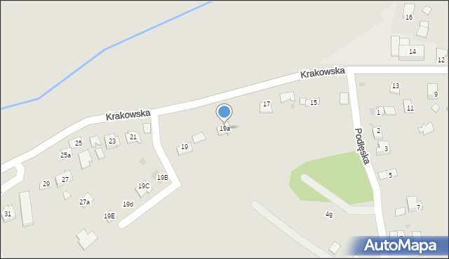 Niepołomice, Krakowska, 19a, mapa Niepołomice