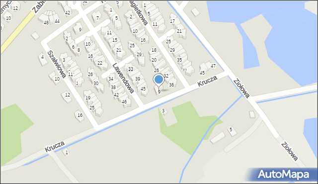Niepołomice, Krucza, 9, mapa Niepołomice