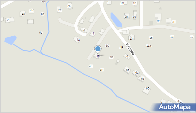 Niepołomice, Krzywa, 4D, mapa Niepołomice