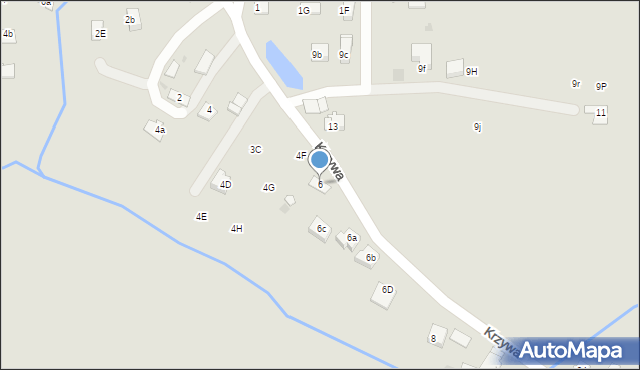 Niepołomice, Krzywa, 6, mapa Niepołomice