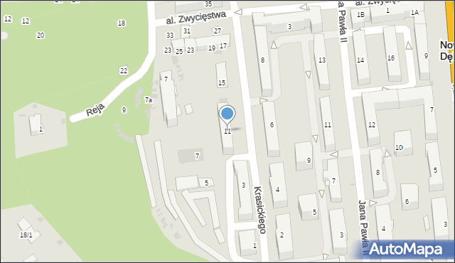 Nowa Dęba, Krasickiego Ignacego, bp., 11, mapa Nowa Dęba