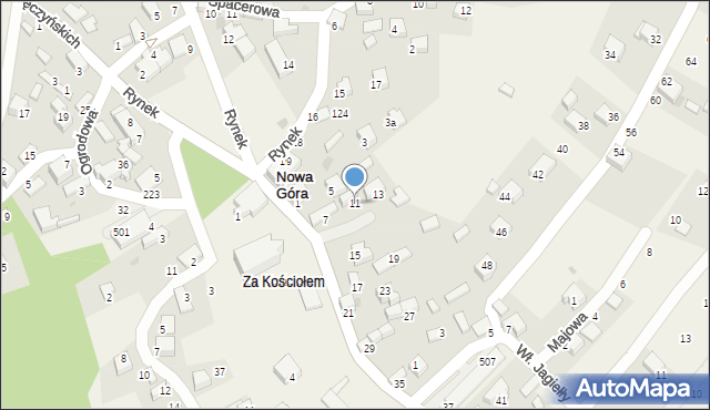 Nowa Góra, Krakowska, 11, mapa Nowa Góra