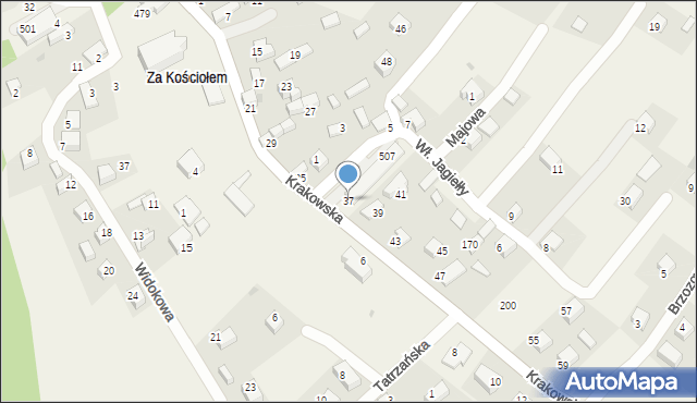 Nowa Góra, Krakowska, 37, mapa Nowa Góra