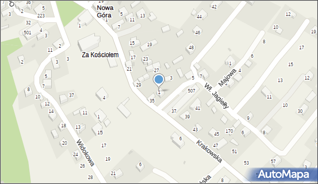 Nowa Góra, Króla Władysława Jagiełły, 1, mapa Nowa Góra