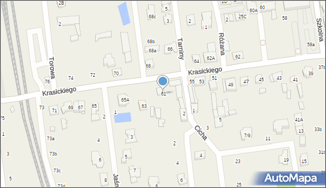 Nowa Iwiczna, Krasickiego Ignacego, bp., 61, mapa Nowa Iwiczna