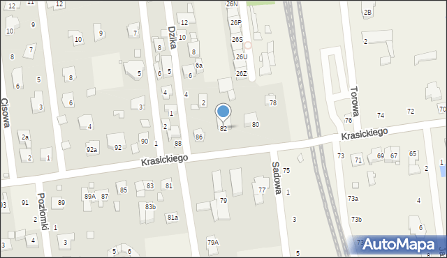Nowa Iwiczna, Krasickiego Ignacego, bp., 82, mapa Nowa Iwiczna