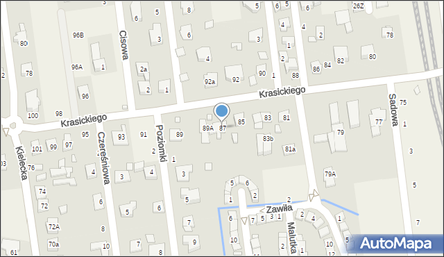 Nowa Iwiczna, Krasickiego Ignacego, bp., 87, mapa Nowa Iwiczna
