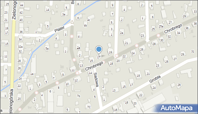 Nowa Sól, Króla Bolesława Chrobrego, 17, mapa Nowa Sól