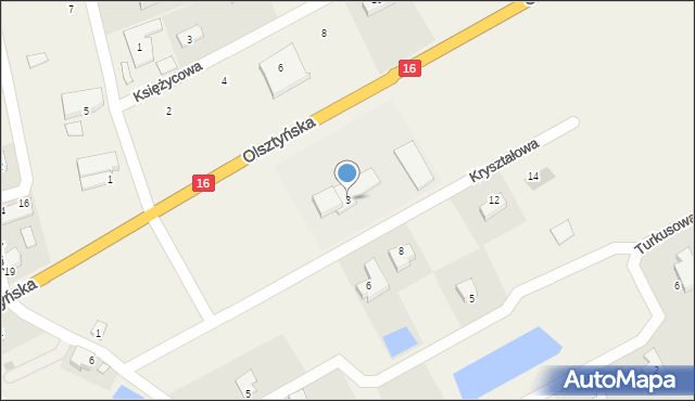 Nowa Wieś, Kryształowa, 3, mapa Nowa Wieś