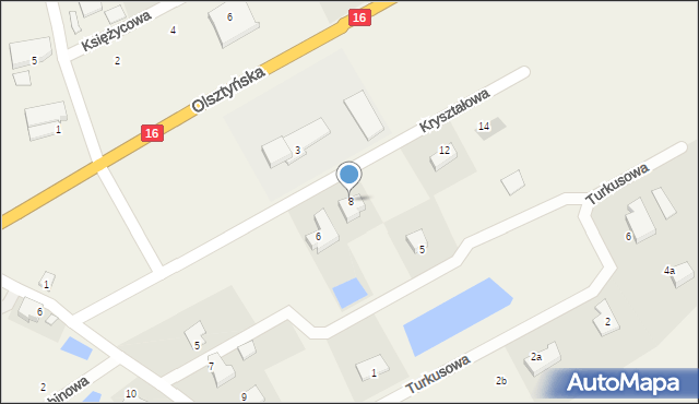 Nowa Wieś, Kryształowa, 8, mapa Nowa Wieś