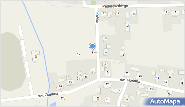 Nowa Wieś, Krótka, 3, mapa Nowa Wieś