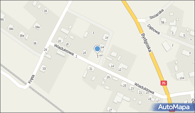 Nowa Wieś Wielka, Kręta, 1, mapa Nowa Wieś Wielka