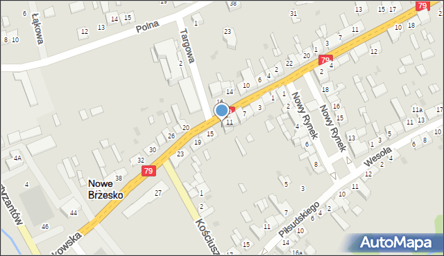 Nowe Brzesko, Krakowska, 13, mapa Nowe Brzesko