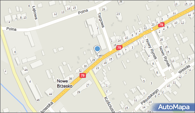 Nowe Brzesko, Krakowska, 24, mapa Nowe Brzesko