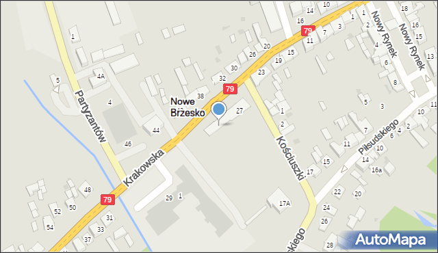 Nowe Brzesko, Krakowska, 29, mapa Nowe Brzesko