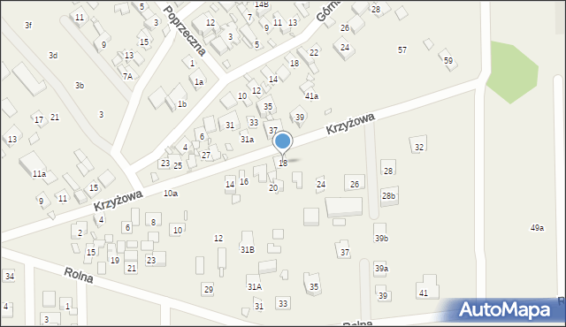 Nowe Lipiny, Krzyżowa, 18, mapa Nowe Lipiny