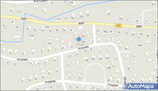 Nowe Miasto Lubawskie, Krzywa, 23B, mapa Nowe Miasto Lubawskie