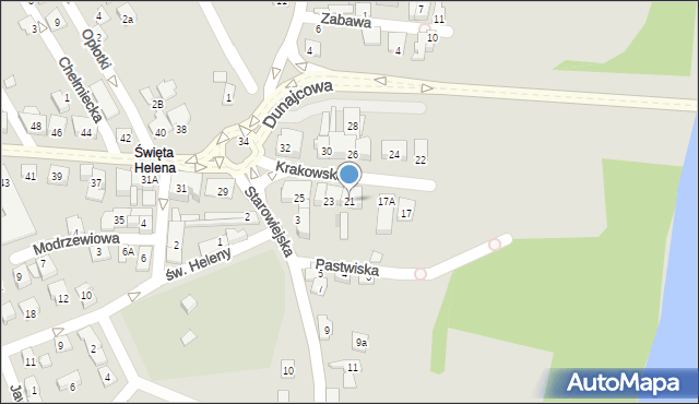 Nowy Sącz, Krakowska, 21, mapa Nowego Sącza