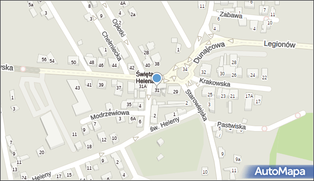 Nowy Sącz, Krakowska, 31, mapa Nowego Sącza