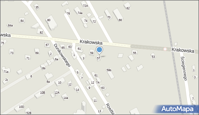 Nowy Sącz, Krakowska, 59A, mapa Nowego Sącza