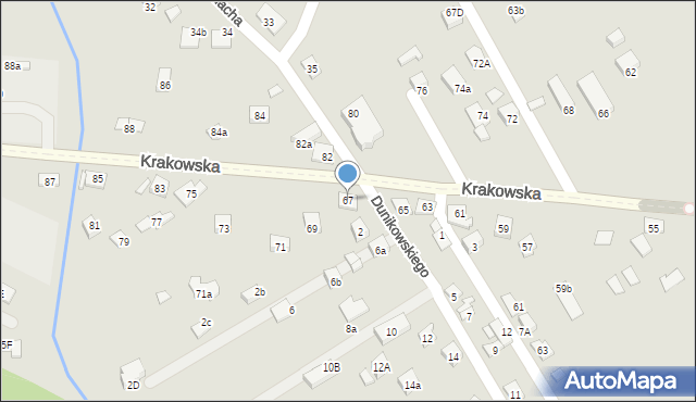 Nowy Sącz, Krakowska, 67, mapa Nowego Sącza