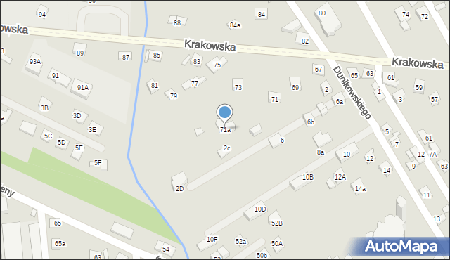 Nowy Sącz, Krakowska, 71a, mapa Nowego Sącza