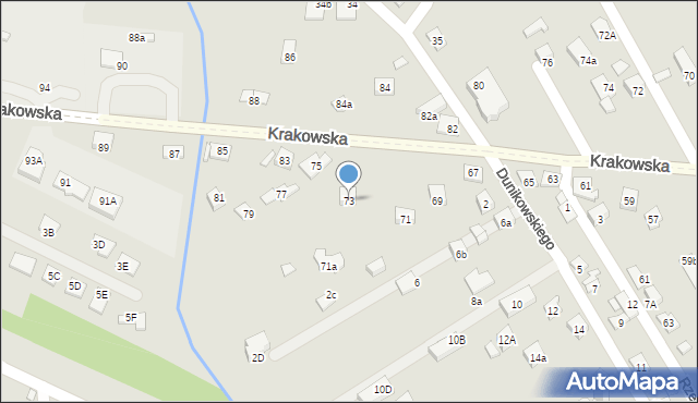 Nowy Sącz, Krakowska, 73, mapa Nowego Sącza