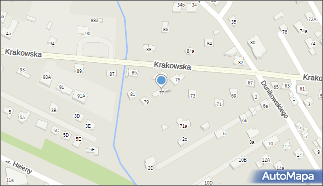 Nowy Sącz, Krakowska, 77, mapa Nowego Sącza